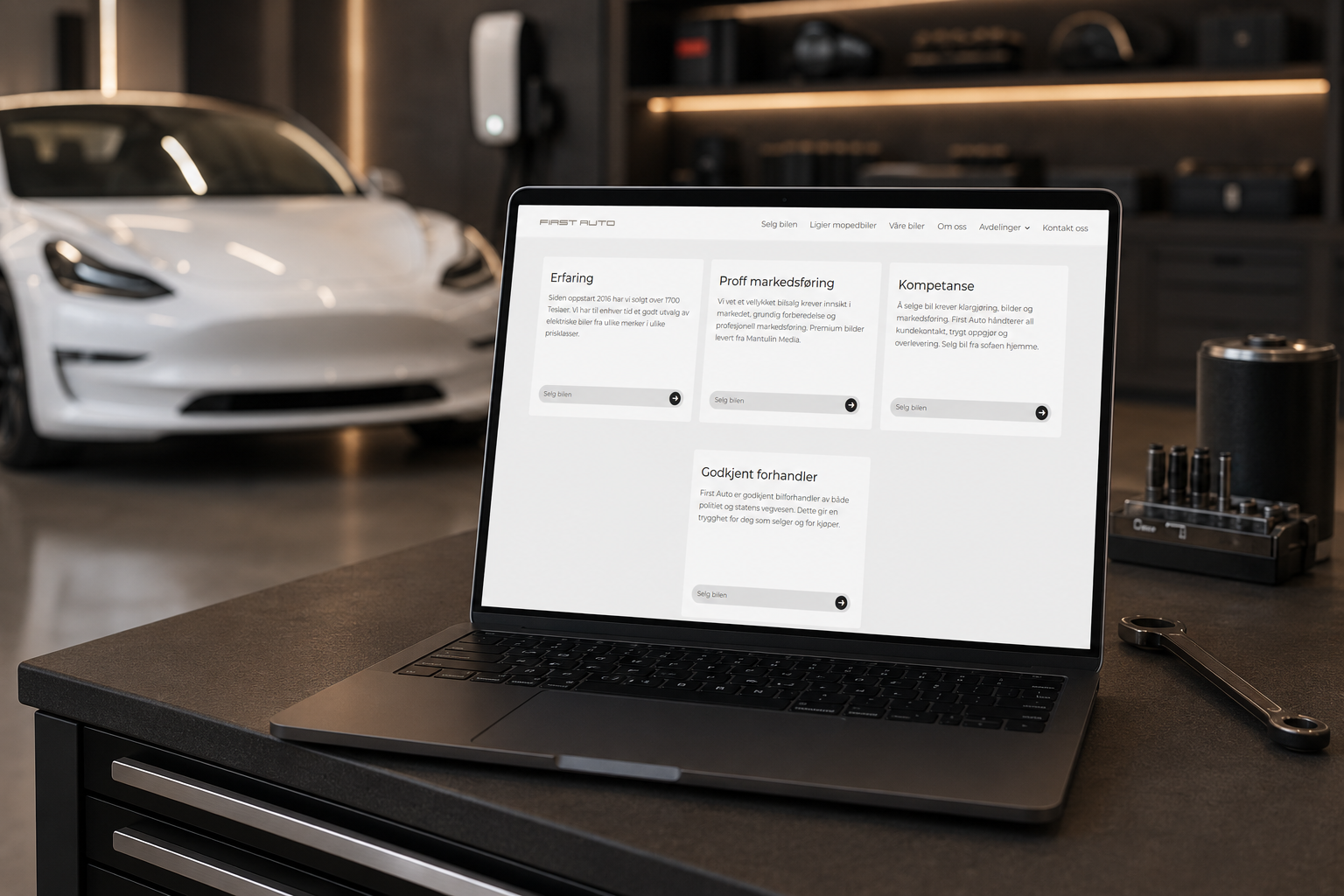 Forsidebilde av prosjektet First Auto. Kunden er First Auto